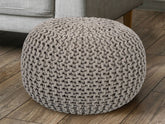 Eva - Pouf - beige - 100% coton recyclé - Ø 55 cm